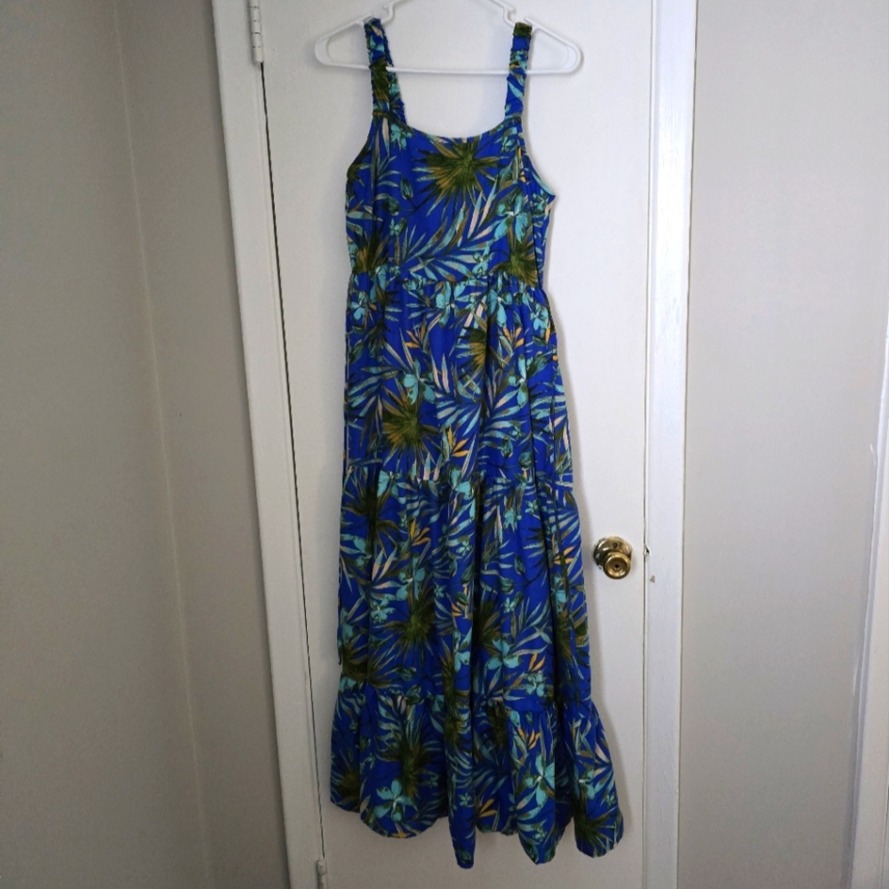 Tropical Blue Maxi Dress